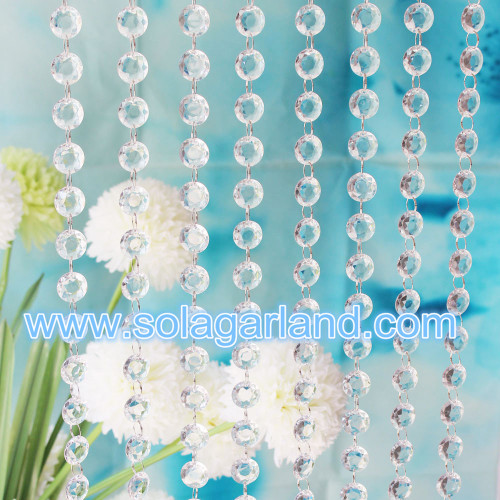 Lampadario con ghirlanda di perline sospese in cristallo acrilico trasparente