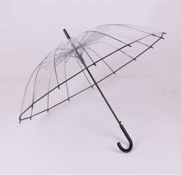 Japanese Clear Umbrella with Black Edge - Transparent Dome Design