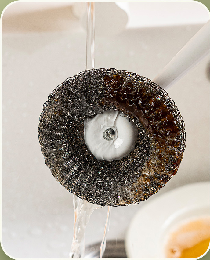 Wire Ball Brush Kitchen Cleaning Brush Pan Scrubber