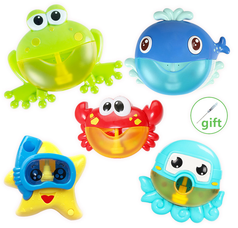 Dropship New 5 Bubble Bath Toy for Children with Sucker Bubble Maker Music Bathroom Shower Bathtub Soap Bubble Machine Water Toy