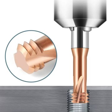 Mulini della filo in carbone di tungsteno di precisione per fresatura CNC - Strumenti HRC55/65 ad alta risoluzione per applicazioni di threading
