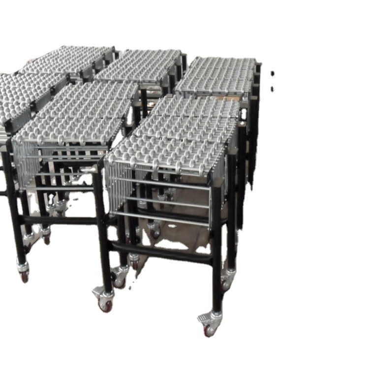 Gravity Flexible Skate Wheel Conveyor with Stainless Steel Legs and Telescopic Roller