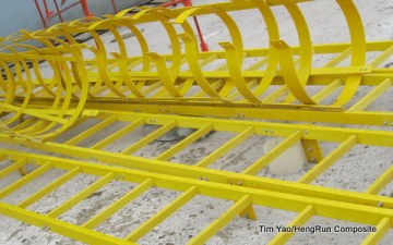 Fiberglass Reinforced Plastic Ladders with Cage