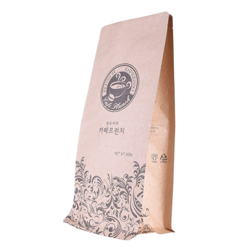 Borsa da caffè con chiusura a cerniera in carta kraft compostabile