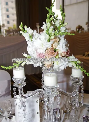 shining crystal candelabras flower stand for wedding decor