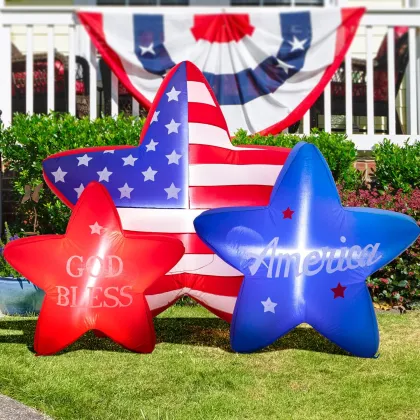 Patriotic 4th of July Inflatable Decoration with LED Light