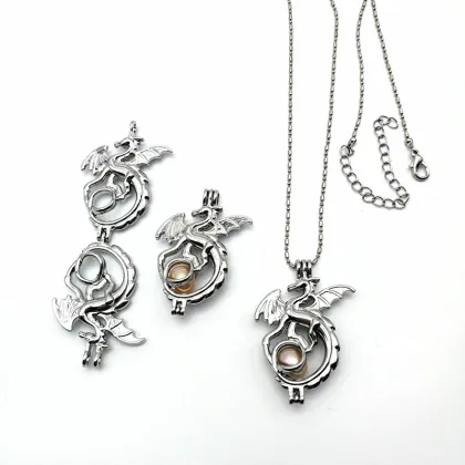 Big Dragon Cage pendant Silver Jewelry Making