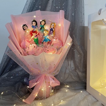 Unique Cartoon Character Gifts: Doraemon, Kt Cat, Mermaid Princess, and Flower Bouquets for Boys and Girls on Children's Day and Birthdays
