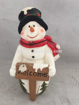 Magnesia snowman figures,fiber resin snowman