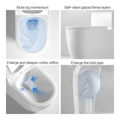 Ceramic One Piece Toilet with S-trap Siphon