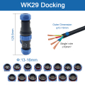 WK29は、ワイヤードッキングコネクタに防水ワイヤーをプラグします