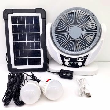 Fan da tavolo da 6 pollici con LED e pannello solare