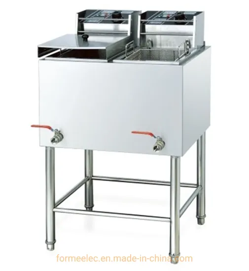 Stand Valve Electric Fryer 2-Tank 2-Basket Fryer 8kw 28L Electric Fryer
