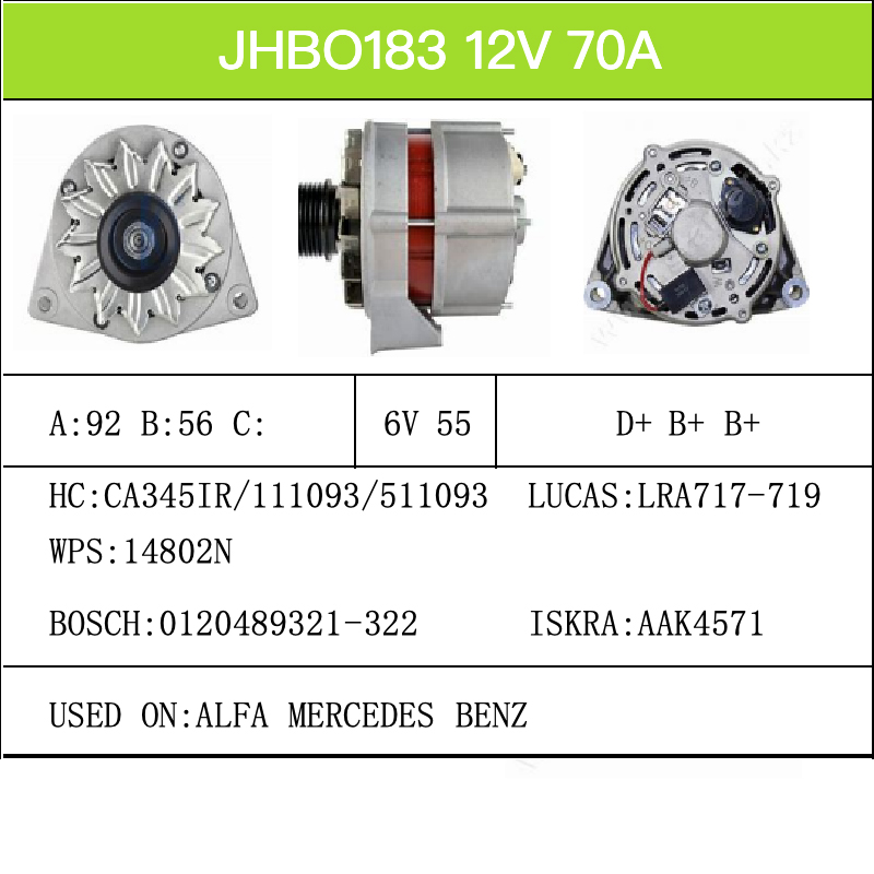 Alternator Catalogue JHBO183-X