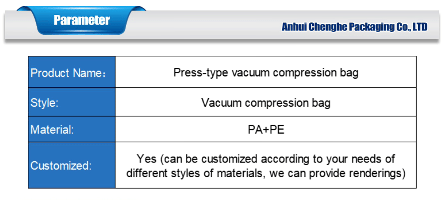 press style vacuum bag