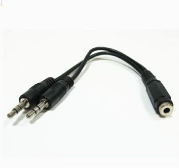 3.5mm Female to 2 3.5mm Male Stereo Splitter Cable
