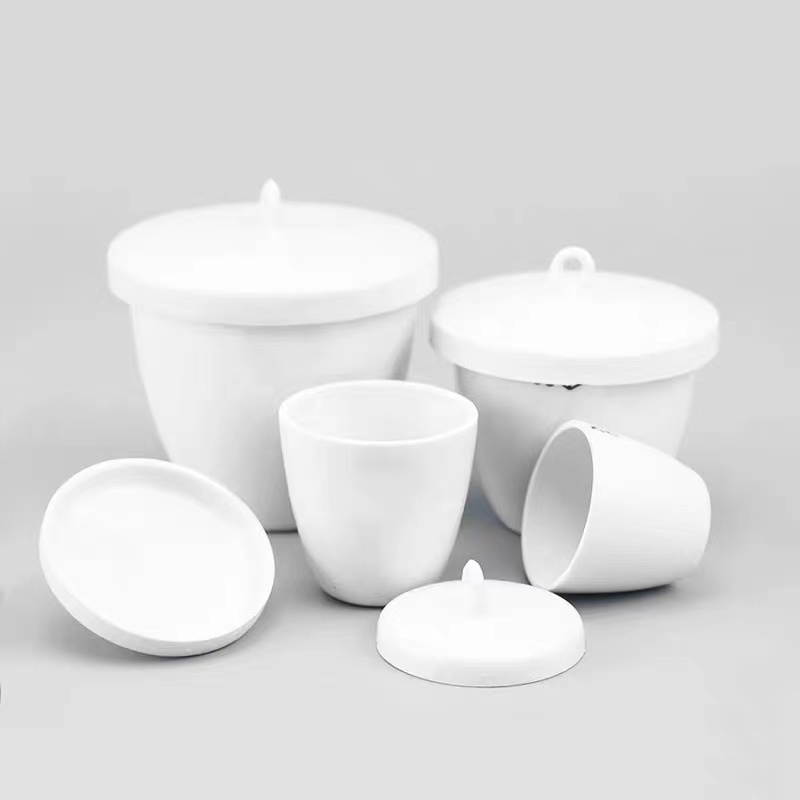 Low Form Glazed Porcelain Crucibles with Lid 50ml