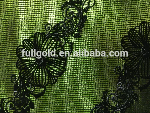 Fashion Flocking Design On Fdy Fabric For Cloths With Foil