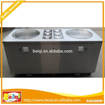 CE approved single and double pan flat roll ice cream fried machine