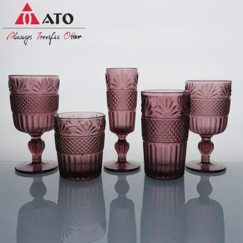 Retro Embossed Thickened Cups Red Wine Glass Set
