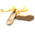 Scarpe eleganti con suola in gomma per bambini giallo glitterato
