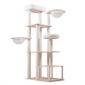Torre de árbol para gatos, poste rascador de Sisal, madera para interiores, más de 4 niveles, condominio de escalada, centro de actividades para gatos grandes, muebles duraderos