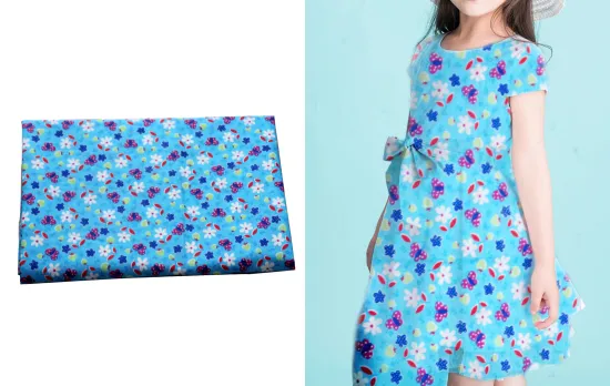 printed baby dress fabric stock