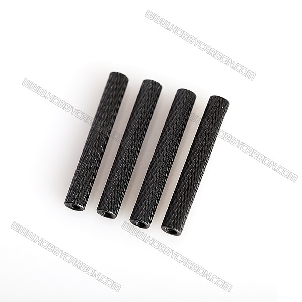 Pengatur jarak aluminium knurled tersuai M4 anodized