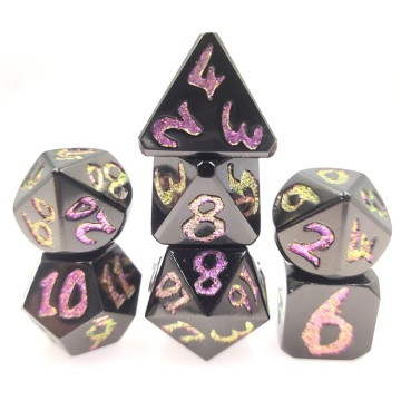 Black RPG Polyhedral Metal DND Dice Set for Outdoor Games - Hot Sale at Game Store