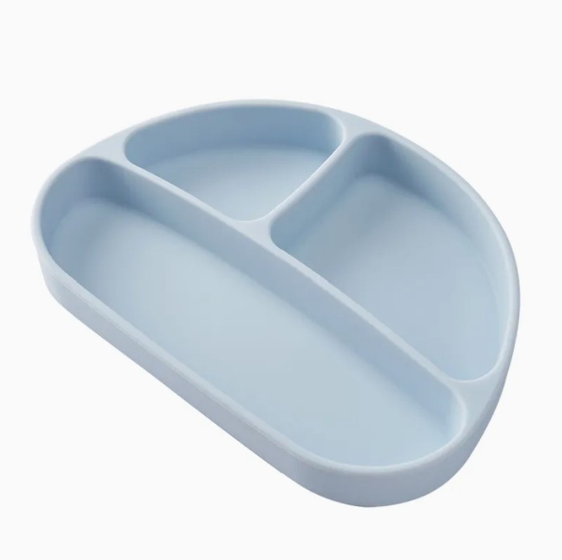 Anti-slip silicone baby feeding plate