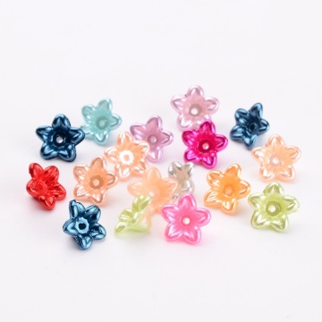 Shop Pandahall 8mm Mixed Color Flower Pearl ABS Plastic Beads Online