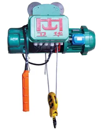 Sound &amp; light alarm functioning electric hoist