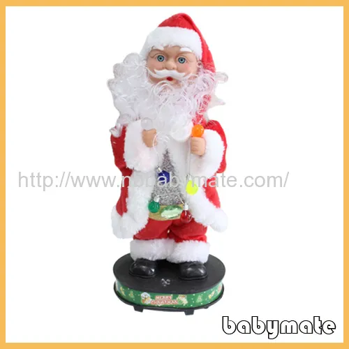 14" Holding Shining Light Santa Claus 