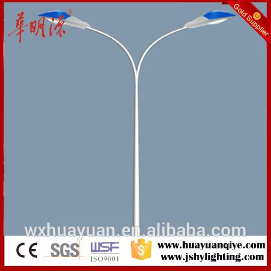 Steel street round tapered double M type arm pole