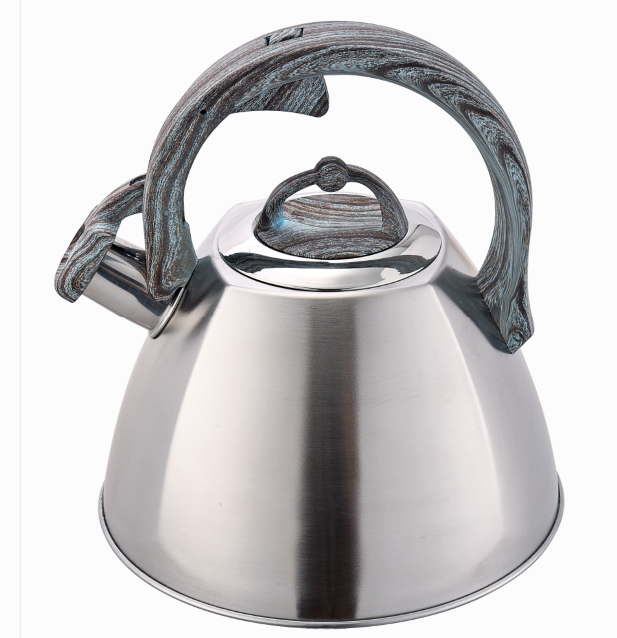 grey soft touch handle stainless steel whisling Kettle