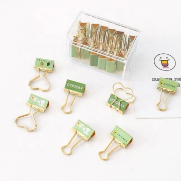 Wholesale Avocado Kawaii Small Metal Binder Clips for School Stationery