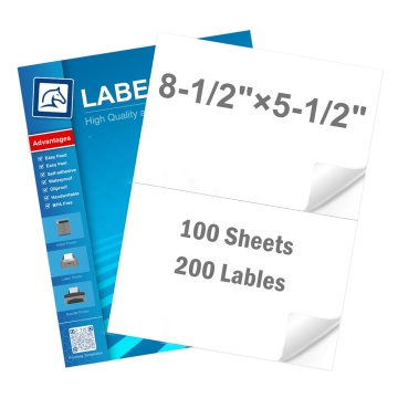 8.5" X 5.5" 2 labels sheet