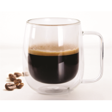चाय/कॉफी/लट्टे/कैप्पुकिनो/एस्प्रेसो/बीयर के लिए डबल वाल्ड ग्लास कप 2 का सेट