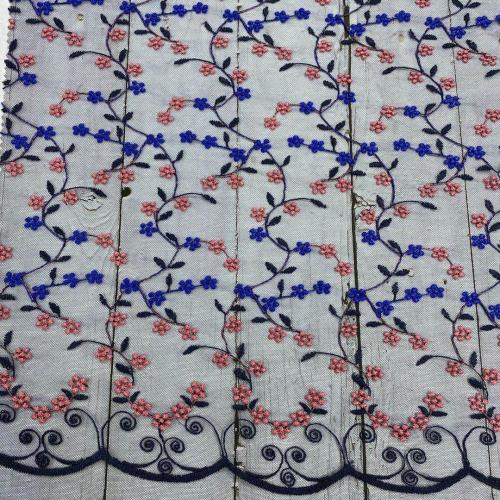 Garment Multicolor  Inflorescence Embroidery On Nylon Mesh