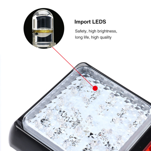 12 વી 75 એલઇડી રીઅર પૂંછડી લાઇટ બ્રેક ટર્ન સિગ્નલ રિવર્સ લેમ્પ ફિટ કાર/ટ્રેલર/ટ્રક