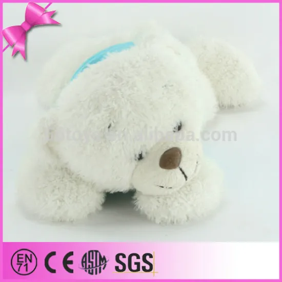 custom plush material sleeping teddy bear toy mini plush polar bear plush toy