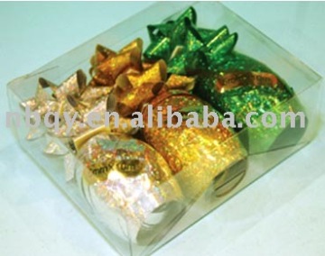 holographic ribbon egg and star bows