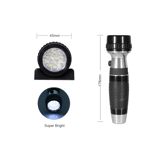 Wall-Mounted, Space-Saving, Energy-Efficient, Emergency Rechargeable Aluminum Flashlight for Hotels