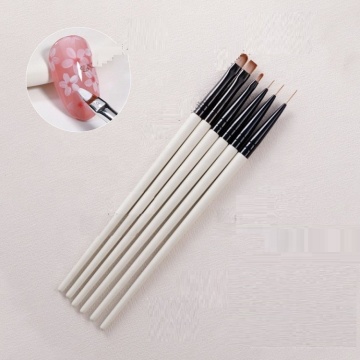 Professional Nail Art Brushes - Pearl White Handle Painting Brushes Set for Nail Art Design