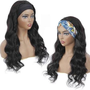 Straight Human Hair Headband Wig Natural Black Wear And Go Wig 14-30in