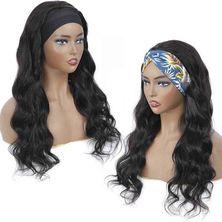 Straight Human Hair Headband Wig Natural Black Wear And Go Wig 14-30in