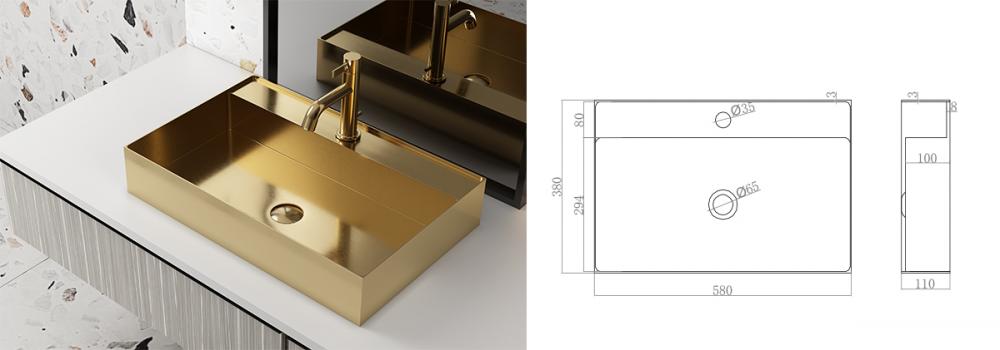 Stainless Steel Gold Sink