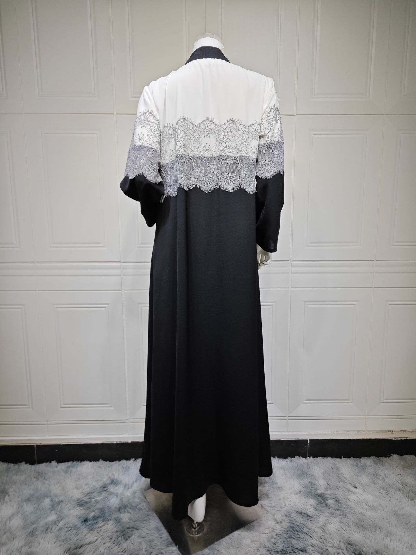 Lace Abaya Set for Women Modern Muslim Cardigan MQ250 (4)