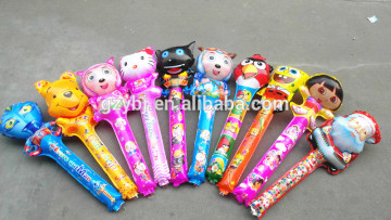 easy inflatable cartoon boom boom sticks ,plastic cheering stick