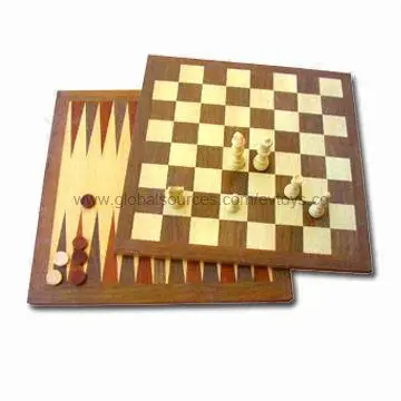 High Performance Wooden Backgammon with Dices, Sized 35 x 35 x 1.2cm, Gift Box Packaging